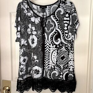 STYLE & CO CROCHET HEM TOP